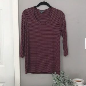 Stripe 3/4 sleeve blouse/ T-shirt